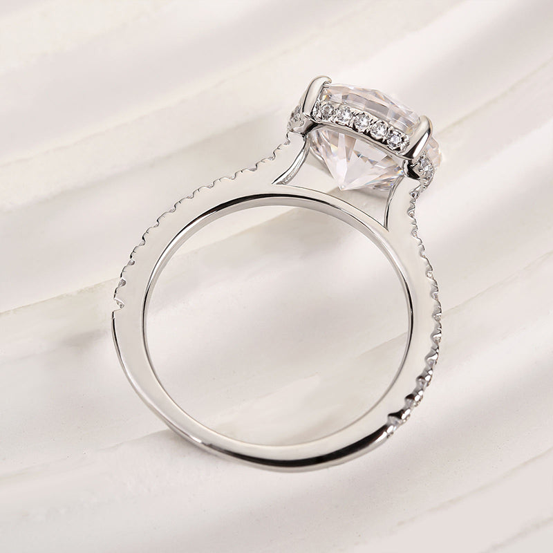 Louily Classic Moissanite 4.0 Carat Round Cut Engagement Ring - louilyjewelry