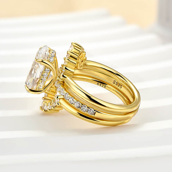 Louily Special Oval Cut 3PC Wedding Ring Set