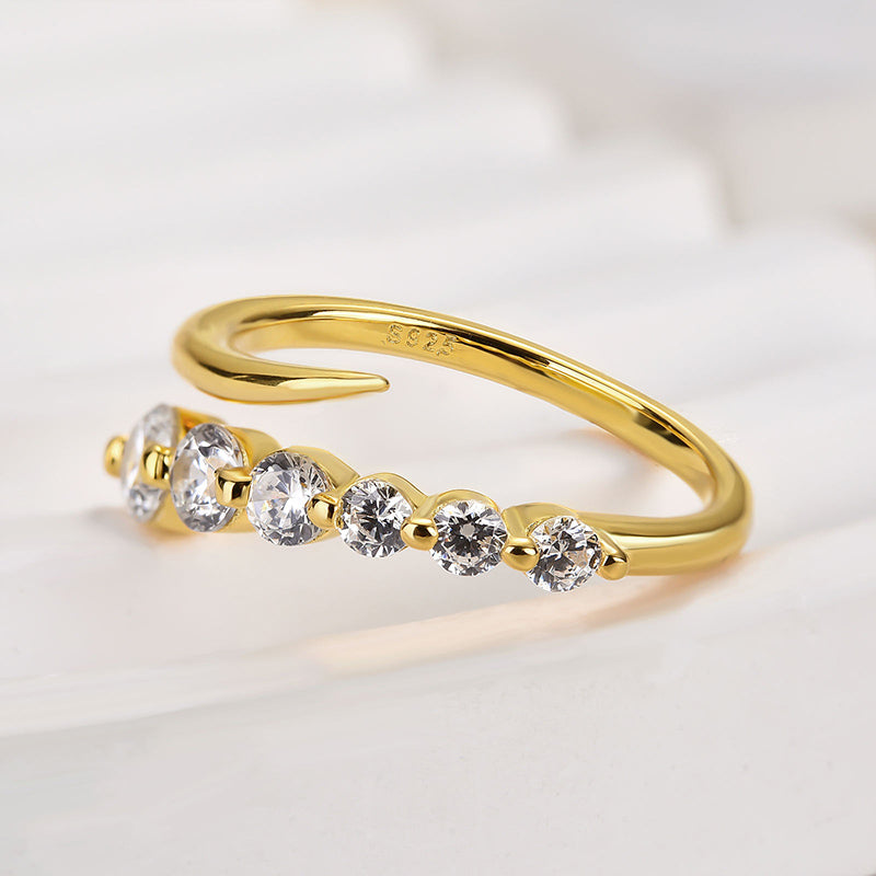 Louily Unique Design Round Cut Wedding Band - louilyjewelry