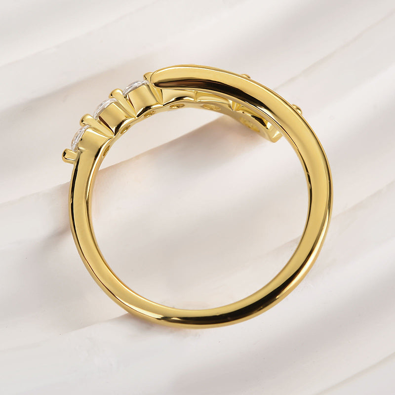 Louily Unique Design Round Cut Wedding Band - louilyjewelry