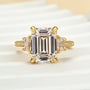 Louily Stunning Emerald Cut Three Stone Engagement Ring In Sterling Silver - louilyjewelry