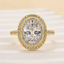 Louily Beautiful Double Halo Oval Cut Yellow Gold Engagement Ring - louilyjewelry