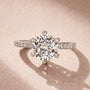 Moissanite 2.0Ct Round Cut 6 Prong Promise Rings For Women - louilyjewelry