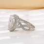 4.0Ct Halo Pear Cut Twist Travel Ring In Sterling Silver - louilyjewelry