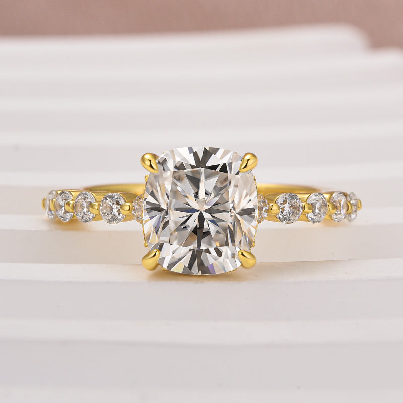 Louily Moissanite 2.0 Carat Cushion Cut Engagement Ring - louilyjewelry