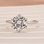 Moissanite 4.0Ct/3.0Ct Round Cut 6 Prong Engagement Ring For Women - louilyjewelry