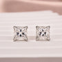 Louily Classic Moissanite Square Princess Cut Stud Earrings In Sterling Silver - louilyjewelry