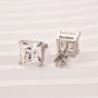Louily Classic Moissanite Square Princess Cut Stud Earrings In Sterling Silver - louilyjewelry