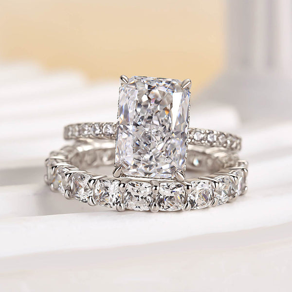 Louily Exclusive Crushed Ice Radiant Cut Bridal Set