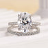 White Gold 4Ct Oval Cut Hidden Halo Wedding Ring Set
