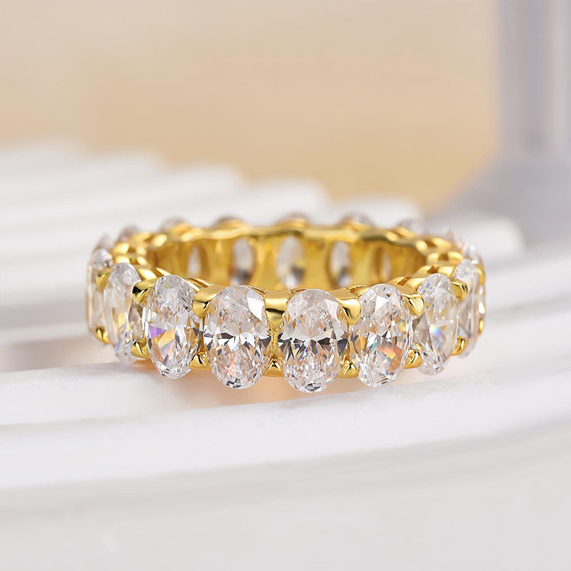 Louily Eternity Oval Cut Wedding Band For Women In Sterling Silver - louilyjewelry