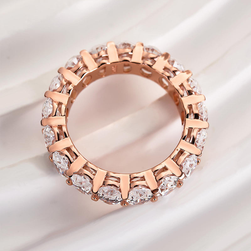 Louily Eternity Oval Cut Wedding Band For Women In Sterling Silver - louilyjewelry