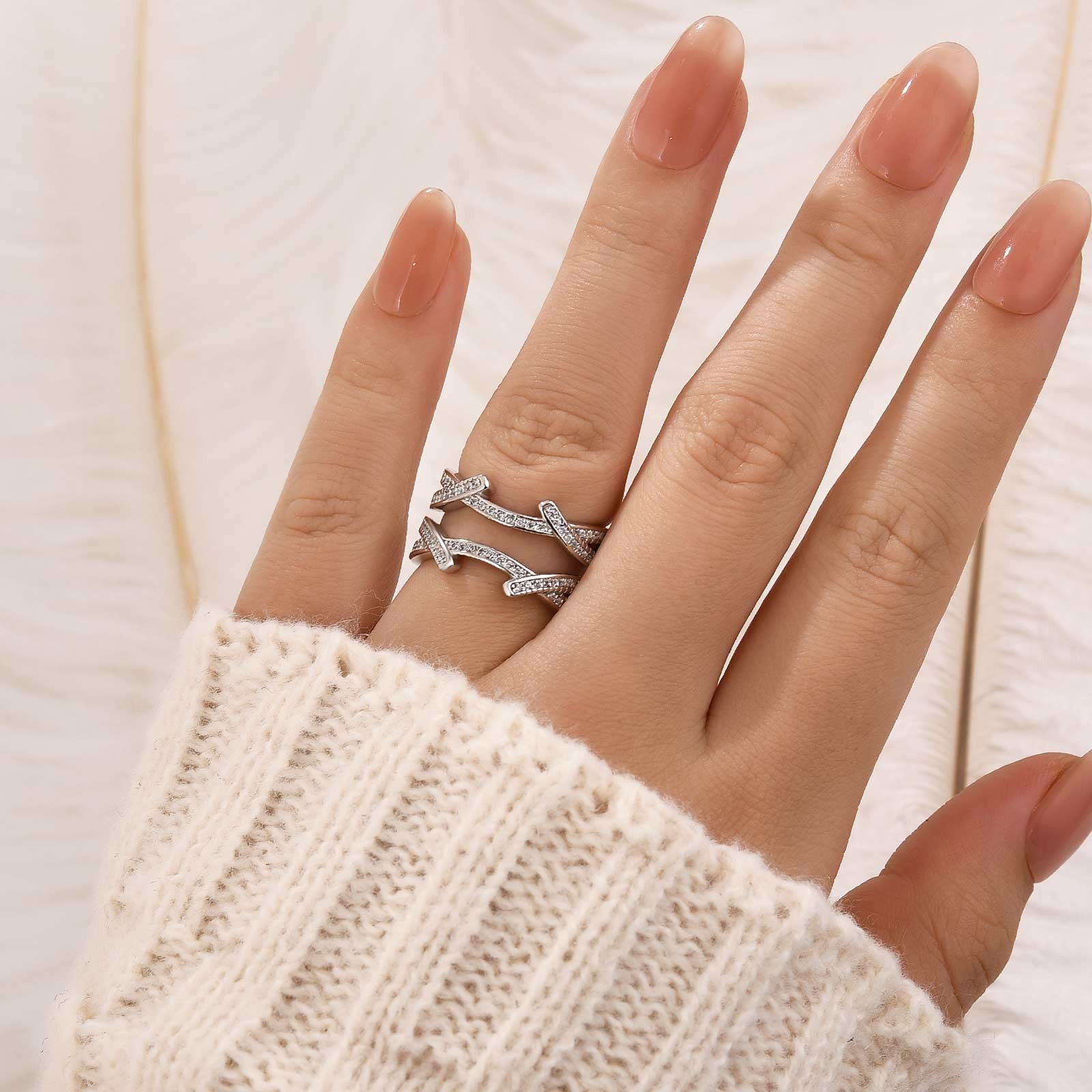 0.6Ct Insert Wedding Band Engagement Ring Enhancer