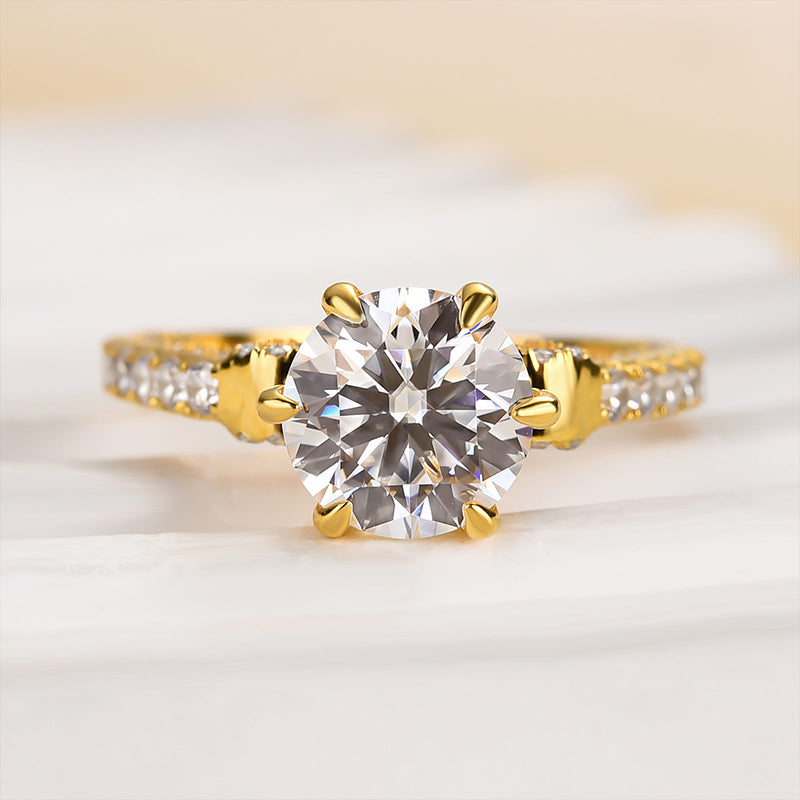 Louily Moissanite Bow Base Design 2.0 Carat Engagement Ring - louilyjewelry