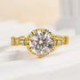 Louily Yellow Gold Moissanite 2.0 Carat Engagement Ring For Women - louilyjewelry