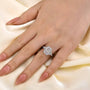 5.0 Carat Radiant Cut Three Stone Engagement Ring With Hidden Halo - louilyjewelry