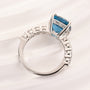 Louily Blue Stone Cushion Cut Engagement Ring - louilyjewelry