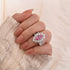Vintage 3.0Ct Pink Marquise Cut Halo Engagement Ring In Sterling Silver - louilyjewelry