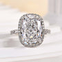 Louily Gorgeous Halo Crushed Ice Cushion Cut Engagement Ring - louilyjewelry