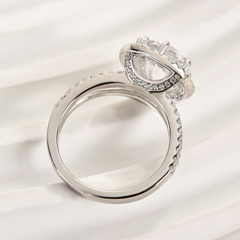 Louily Luxury Split Shank Halo Round Cut Engagement Ring - louilyjewelry