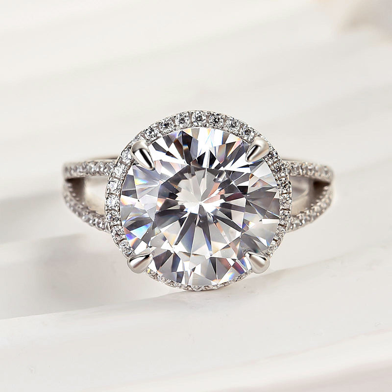 Louily Luxury Halo Round Cut Engagement Ring - louilyjewelry