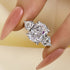 Louily Luxury Three stone White Stone Cushion Cut Engagement Ring - louilyjewelry