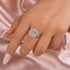 Moissanite 2.0 Ct Halo Round Cut White Gold Engagement Ring For Women - louilyjewelry