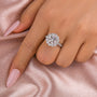 Moissanite 2.0 Ct Halo Round Cut White Gold Engagement Ring For Women - louilyjewelry