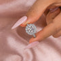 Moissanite 2.0 Ct Halo Round Cut White Gold Engagement Ring For Women - louilyjewelry