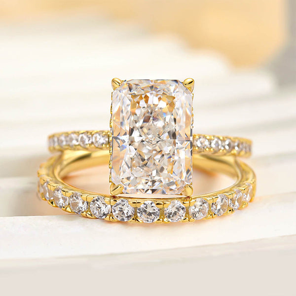 Louily Radiant Cut Wedding Ring Set