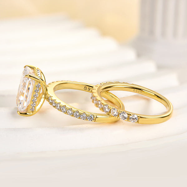 Louily Radiant Cut Wedding Ring Set