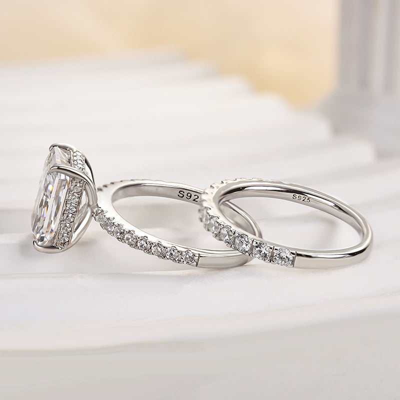 Louily 3.5Ct Radiant Cut Wedding Ring Set - louilyjewelry