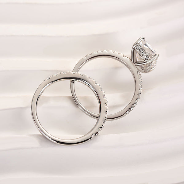 Louily Radiant Cut Wedding Ring Set