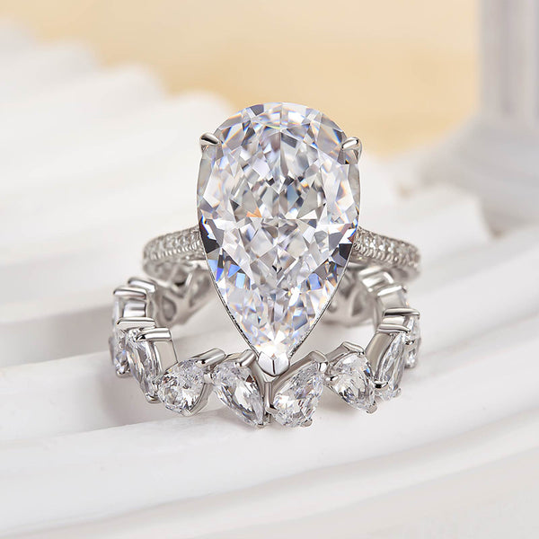 Louily Glamorous Crushed Ice Pear Cut Wedding set