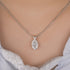 4.0Ct Oval Cut Simulated & Moissanite Diamond Pendant Necklace - louilyjewelry