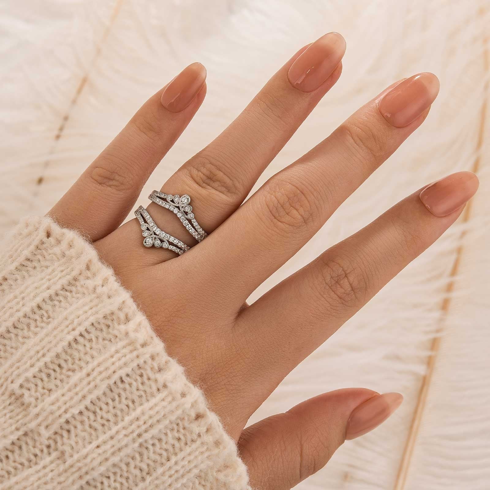 1.0Ct Round Cut Jacket Wedding Band Engagement Ring Enhancer