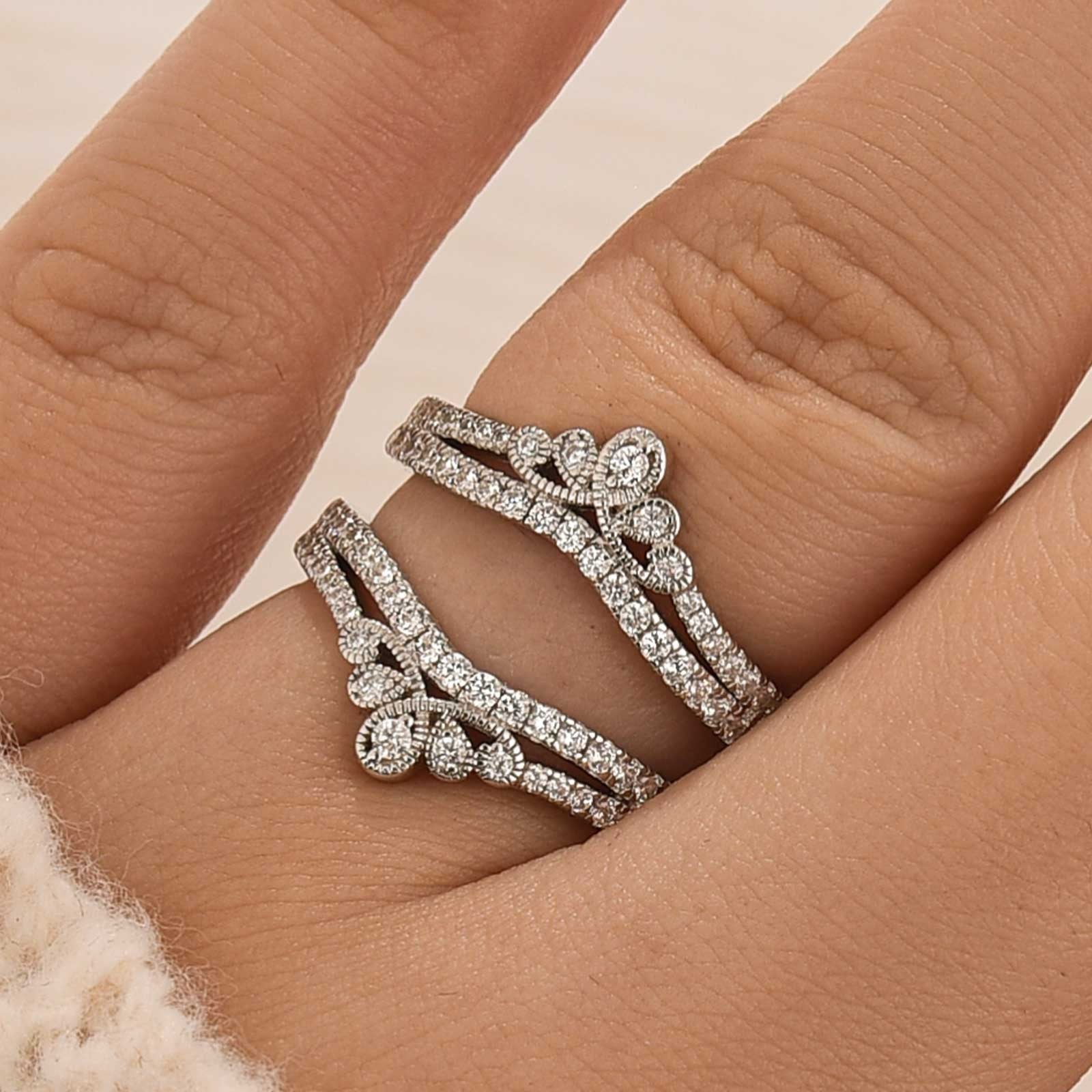 1.0Ct Round Cut Jacket Wedding Band Engagement Ring Enhancer