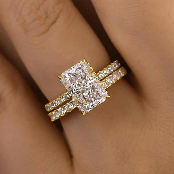 Louily Radiant Cut Wedding Ring Set