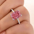 4.5Ct Elegant Radiant Cut Pink Stone Engagement Ring In Sterling Silver - louilyjewelry