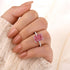 4.5Ct Elegant Radiant Cut Pink Stone Engagement Ring In Sterling Silver - louilyjewelry