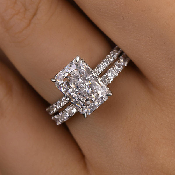 Louily Radiant Cut Wedding Ring Set