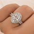8Ct Oval Cut White Stone Split Shank Pavé Halo Engagement Rings - louilyjewelry