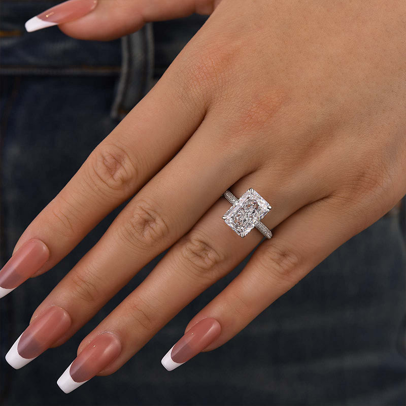 Louily Elongated Radiant Cut Engagement Ring - louilyjewelry