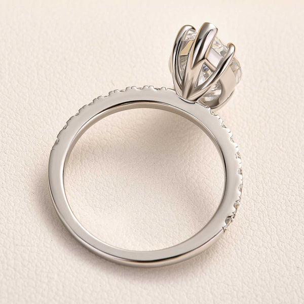 Louily Exquisite Marquise Cut Engagement Ring In Sterling Silver