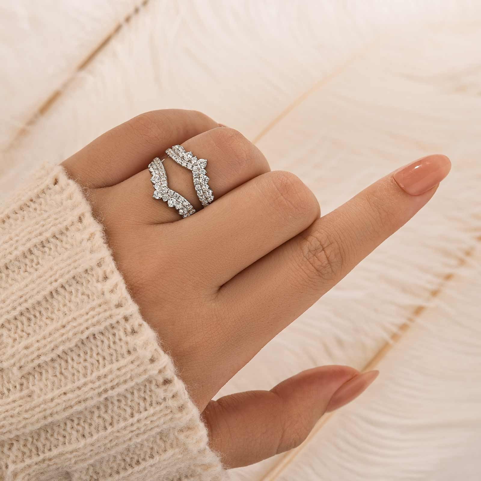 Pavé Full Eternity Enhancer White/Yellow Gold Wedding Band