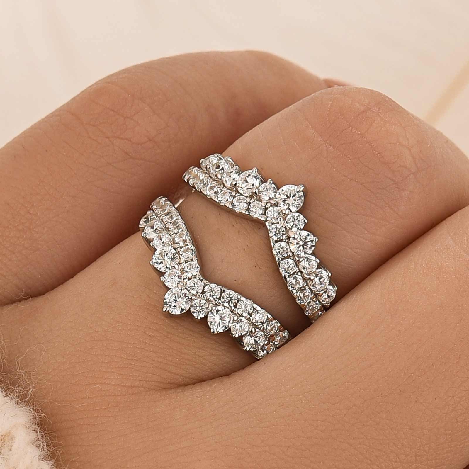 Pavé Full Eternity Enhancer White/Yellow Gold Wedding Band