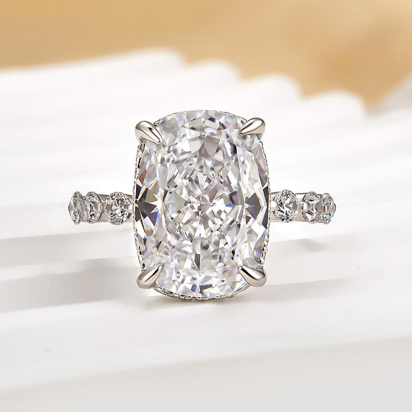 Louily Elegant Cushion Cut Simulated Diamond Engagement Ring