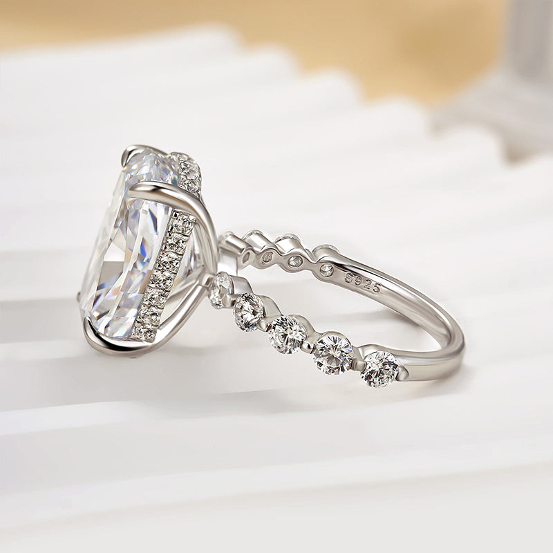 Louily Elegant Cushion Cut Simulated Diamond Engagement Ring - louilyjewelry