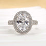 Louily Beautiful 3.0 Carat Double Halo Oval Cut White Gold Engagement Ring - louilyjewelry