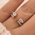 Louily Classic Pear Cut Open Wedding Band In Sterling Silver - louilyjewelry